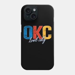 Vintage OKC Oklahoma City Loud City Thunder Blue Sunset Yellow Phone Case