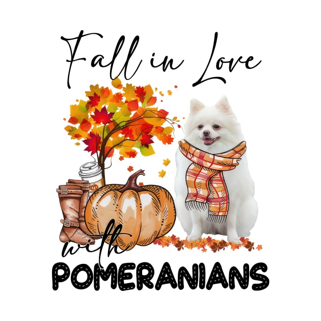 Fall In Love With Pomeranians Fall Pumpkin Thanksgiving by Gearlds Leonia