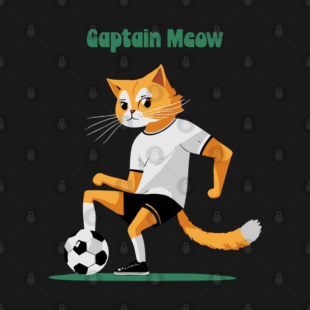 Captain meow - Cat playing football by Adzaki