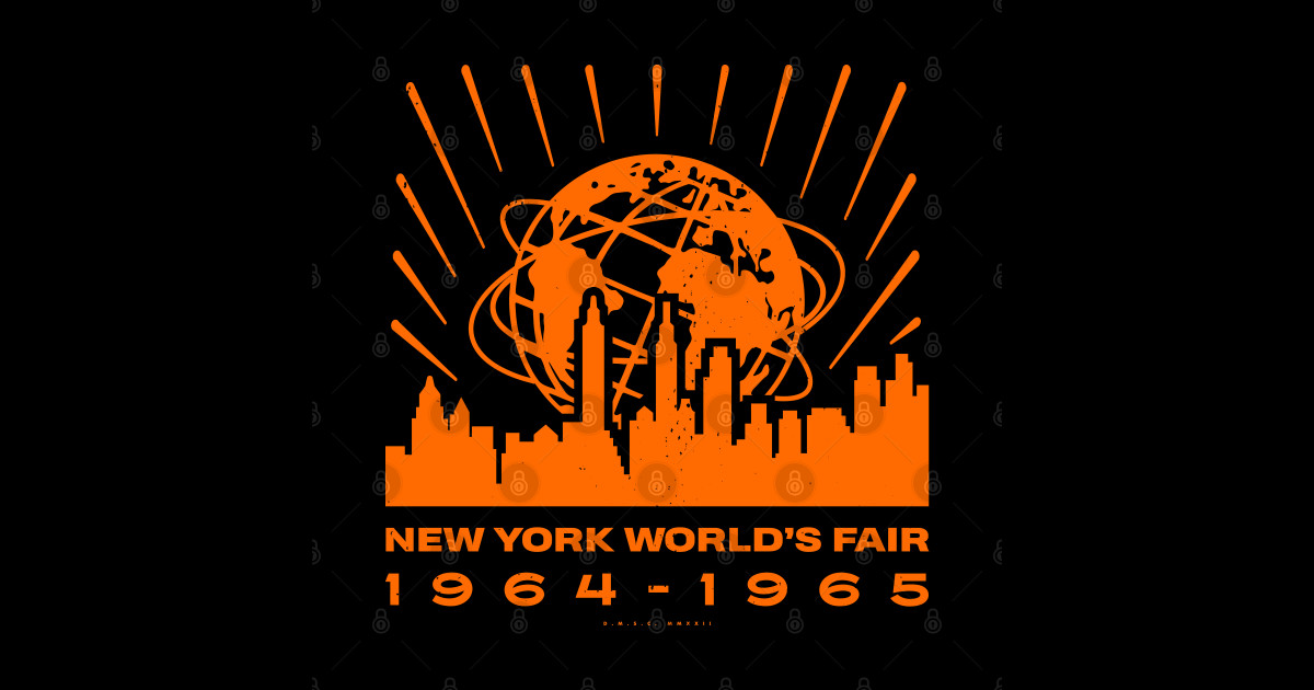 196465 New York World's Fair Skyline (Orange) Worlds Fair