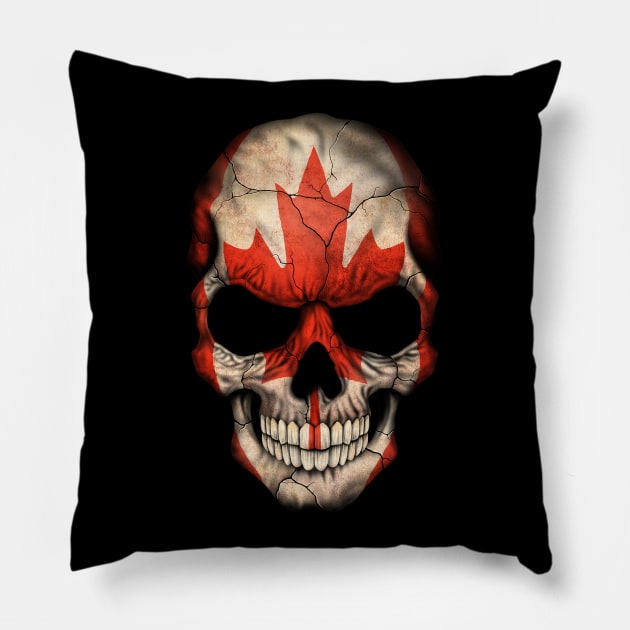 Canadian Flag Skull Pillow by jeffbartels