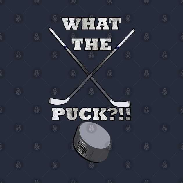 Hockey Gifts for Player & Fans Funny Quote What The Puck Ice Hockey by tamdevo1