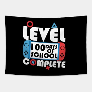 Level 100 Days Of School Complete for boys Gamer Video Tapestry