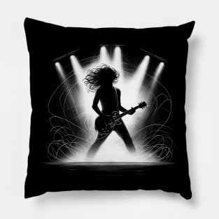 Rock Guitarist Silhouette Graphic Tee | Rock Star Pillow