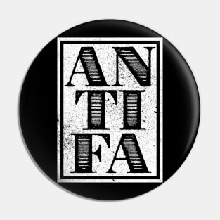 AntiFa Vintage Distressed White Pin