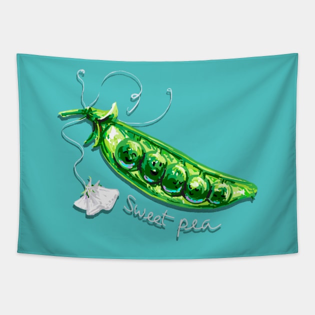 Little Sweet Pea Tapestry by ElephantShoe