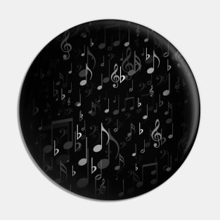 Black and white music notes Pin