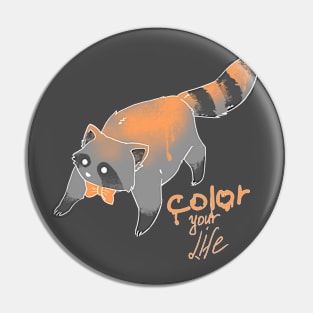 Color Your Life! Racoon Pin