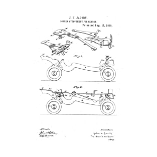 Roller Skater Vintage Patent Hand Drawing T-Shirt