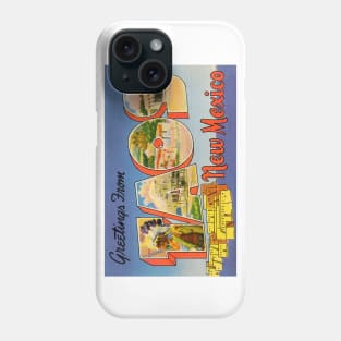 Greetings from Taos, New Mexico - Vintage Large Letter Postcard Phone Case