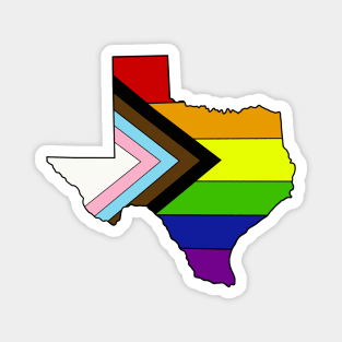 Progress pride flag - Texas Magnet