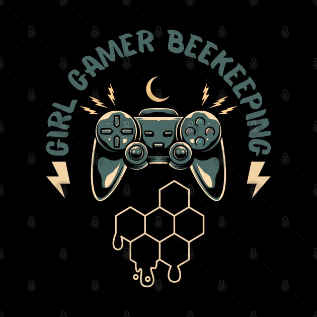 girl gamer beekeeping by Myartstor 