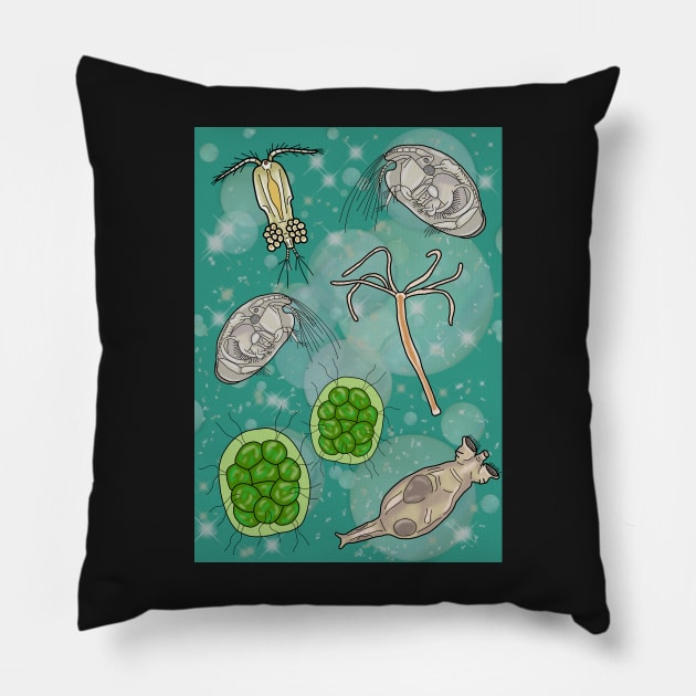 Freshwater Organisms Pillow by Artbychb