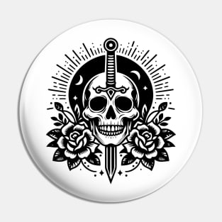 skull and sword Pin