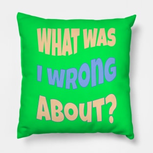 What Was I Wrong About? Pillow