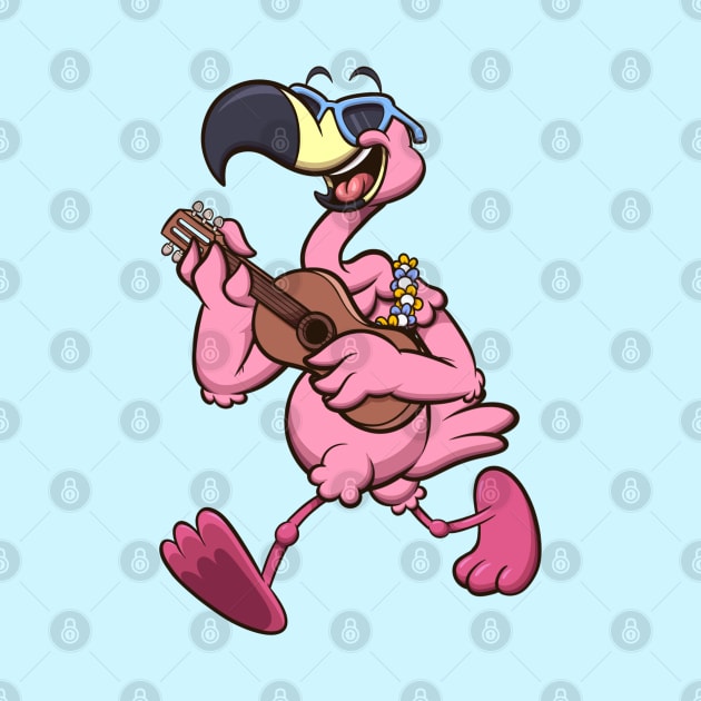 Flamingo Playing Guitar by TheMaskedTooner