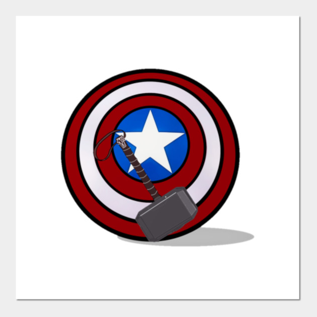 Endgame Special Design Captain America With Thor Hammer Endgame Avengers Posters And Art Prints Teepublic Au