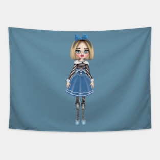 Vintage doll in blue Tapestry