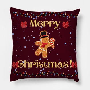 Merry Christmas from Mr GingerBread Man Pillow