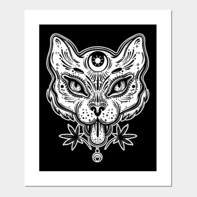 Black Cat Halloween Boho Tshirt Gothic Witchcraft Tattoo Do