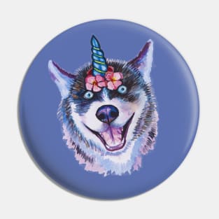 Unicorn husky Pin