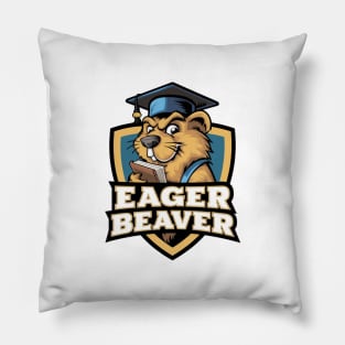 Eager Beaver With Graduate Cap Pillow