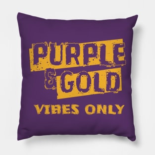 Purple And Gold Vibes Only Football fans Pillow