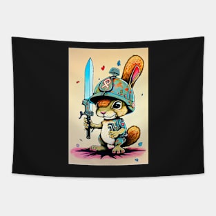 Squirrel with a Knife Tapestry