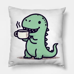 Retro kawaii tea rex tyrannosaurus Pillow