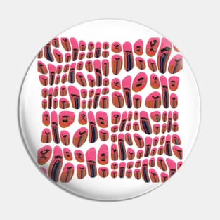 Psychedelic abstract Bird Design pattern bubbles in Salmon Pin