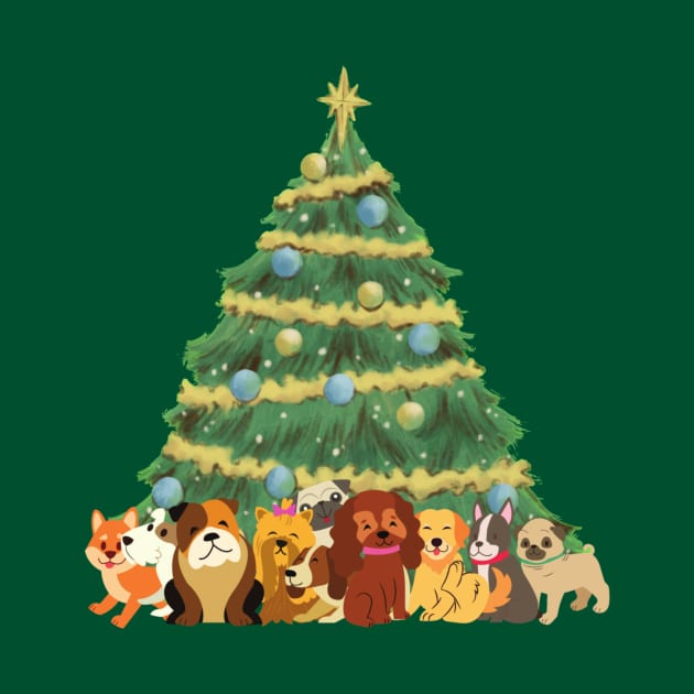 Christmas Tree with Dogs by Designs_by_KC