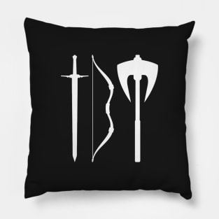 You have my sword and my bow and my axe III - White - Fantasy Pillow