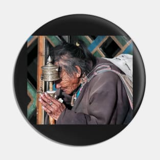 Old Woman, Jokhang, Lhasa, Tibet. Pin