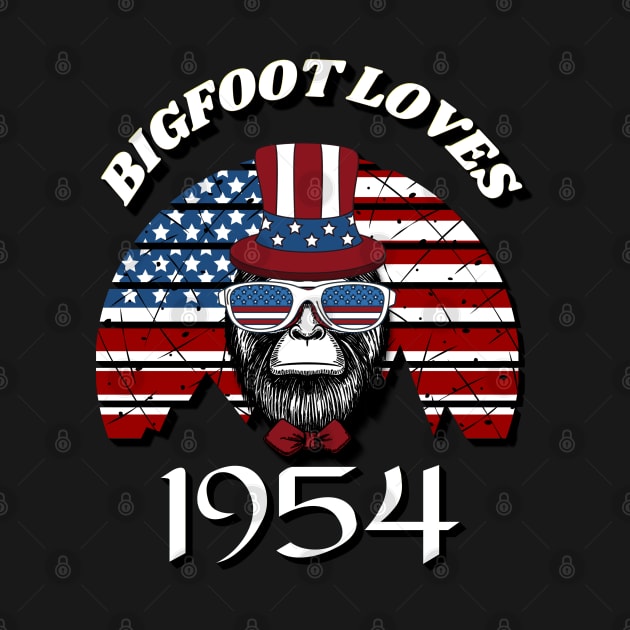 Bigfoot loves America and People born in 1954 by Scovel Design Shop