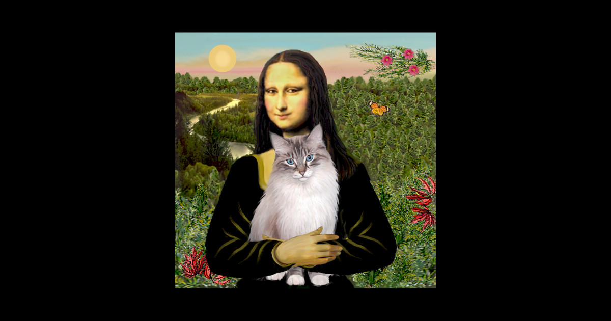 Mona Lisa and her Ragdoll Cat (Lynx Point) - Ragdoll Cat - Magnet ...