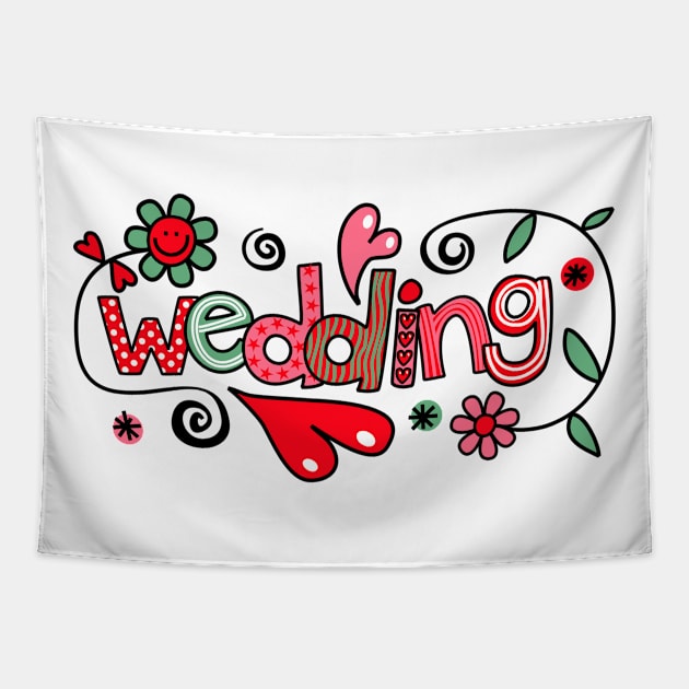 Wedding Love Tapestry by Wanda City