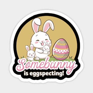 Somebunny Is Eggspecting Cute Pregnancy Reveal Design Magnet