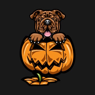 Halloween Bulldog Pumpkin T-Shirt