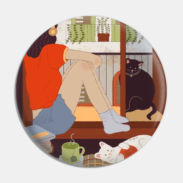 Quiet Corners with Cats Pin by aaalou