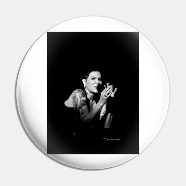 Beth Hart - Portrait - Black and White Pin by davidbstudios