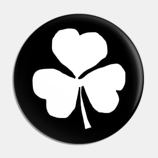 St Patricks Day Shamrock White Pin