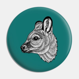 Wallaby - ink illustration Pin