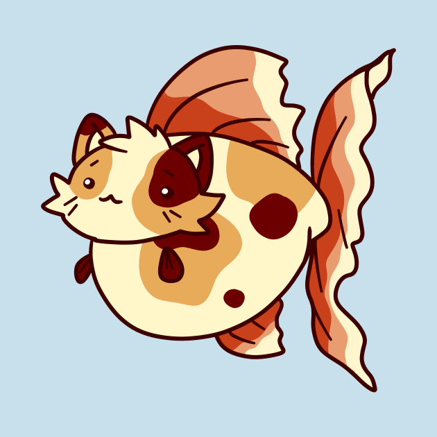 Chubby Goldfish Kitty by saradaboru