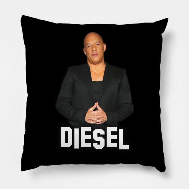 Vin Diesel - Inscription Diesel - Digital art #6 Pillow by Semenov