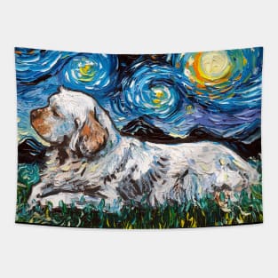 Clumber Spaniel Night Tapestry