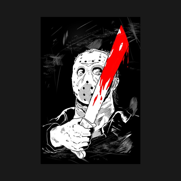 T-Shirt Déguisement Horreur 'Jaws' (Les Dents De La Mer) & Jason - Noir 100% Coton - Tailles S à 5XL