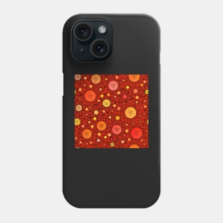 Flower Suns Warm on Brick Red Repeat 5748 Phone Case