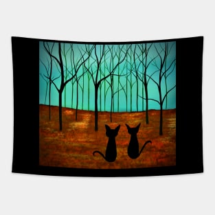 Autumn Forest Cats Tapestry