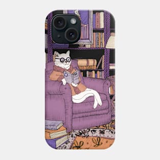 The Cat's Library Colour Version Phone Case