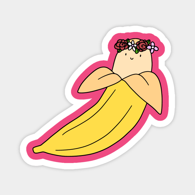 Flower Crown Banana Magnet by saradaboru